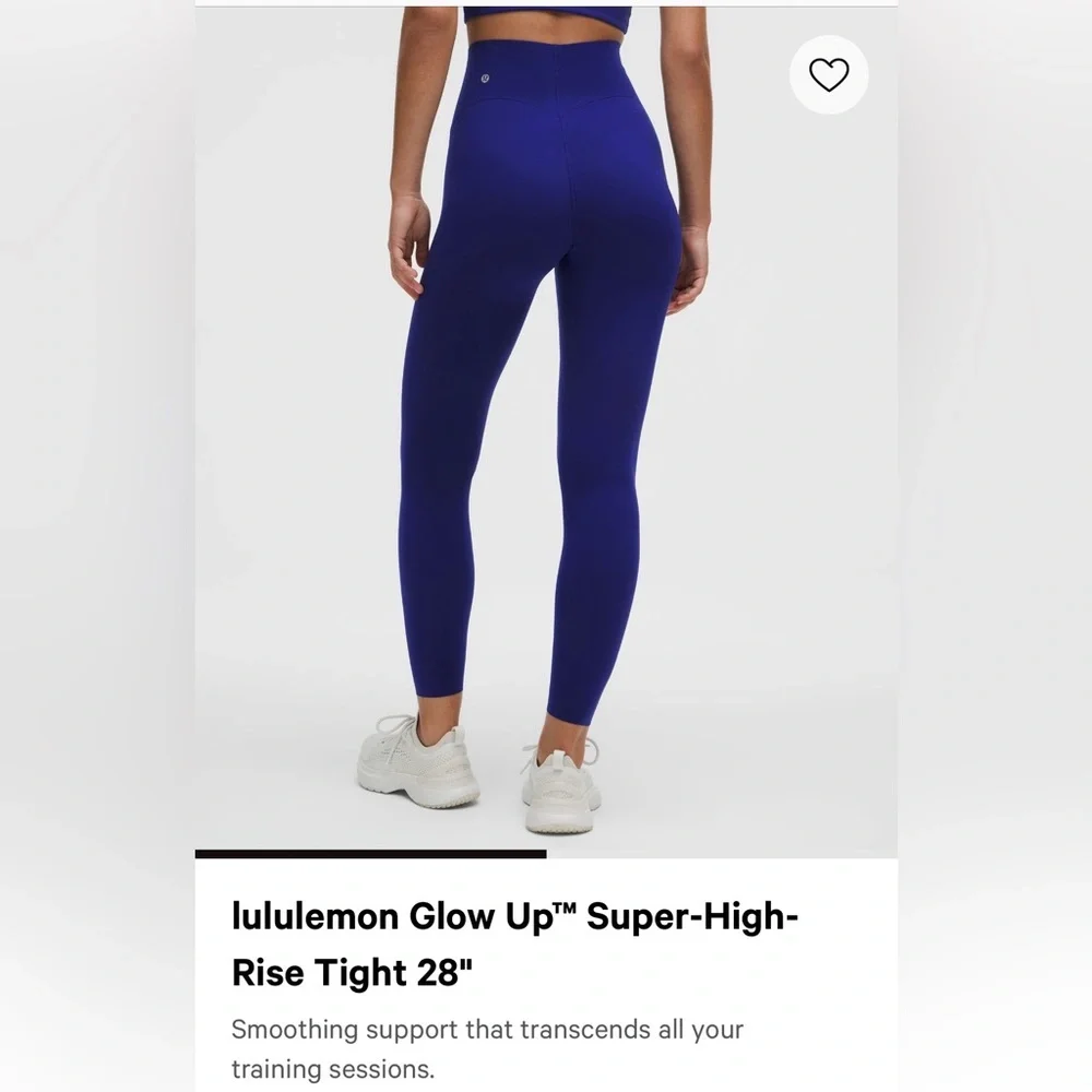 lululemon athletica Glow Up Super High Rise leggings 28” Size 8 Deep Sea Blue - Picture 8 of 9